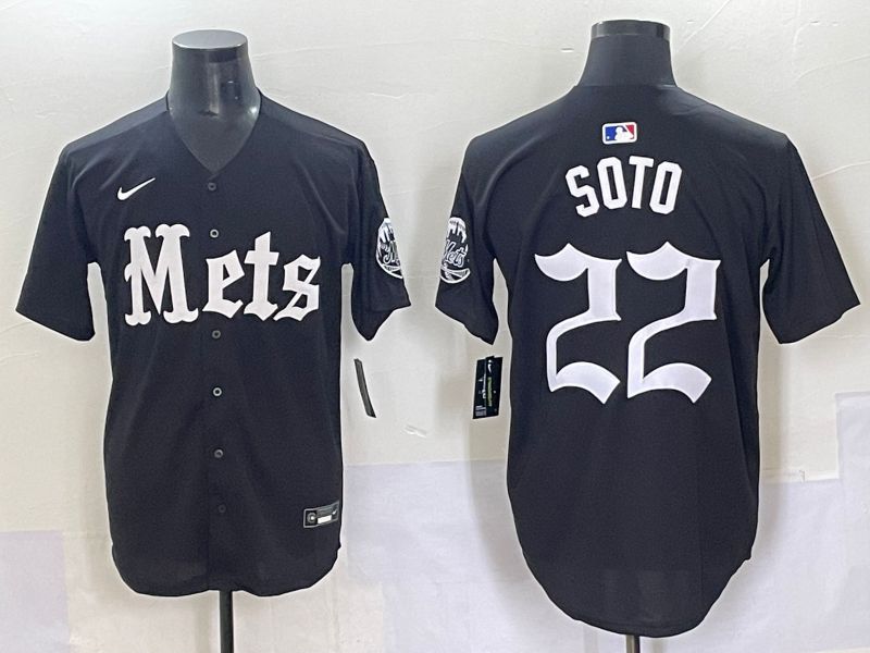Men 2025 New York Mets #22 Soto Black Five generations Joint Name Nike MLB Jersey style 1->new york mets->MLB Jersey